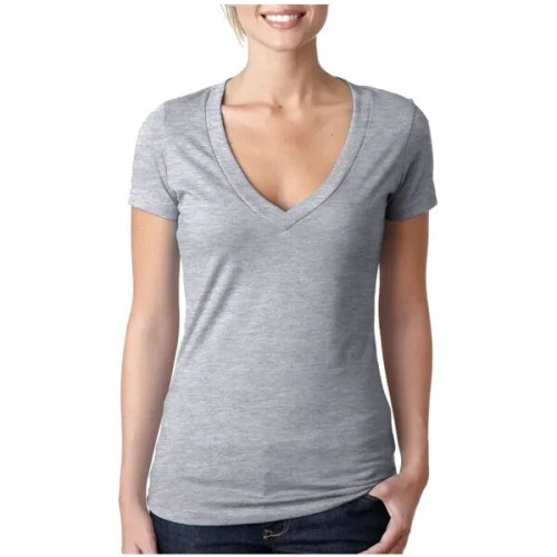 Next Level Ladies CVC Deep V Crew Neck Tee Shirts