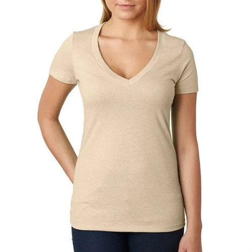 Next Level Ladies CVC Deep V Crew Neck Tee Shirts