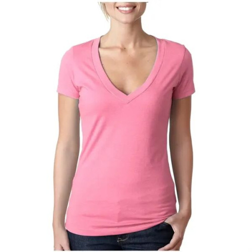 Next Level Ladies CVC Deep V Crew Neck Tee Shirts