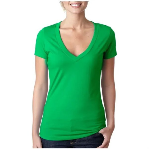 Next Level Ladies CVC Deep V Crew Neck Tee Shirts