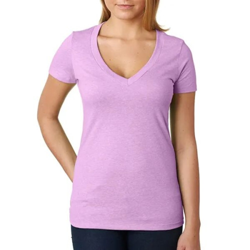 Next Level Ladies CVC Deep V Crew Neck Tee Shirts