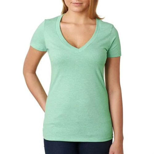 Next Level Ladies CVC Deep V Crew Neck Tee Shirts