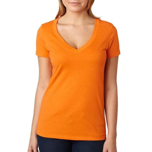 Next Level Ladies CVC Deep V Crew Neck Tee Shirts
