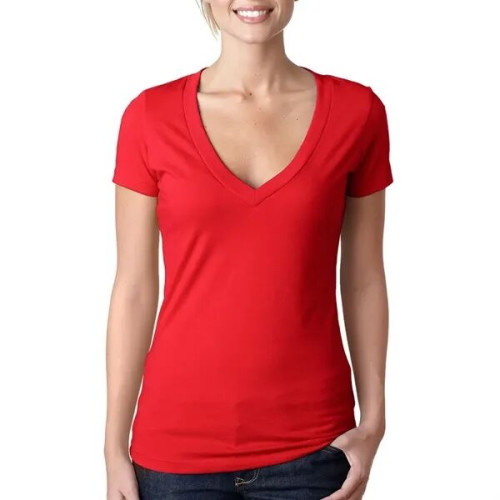 Next Level Ladies CVC Deep V Crew Neck Tee Shirts