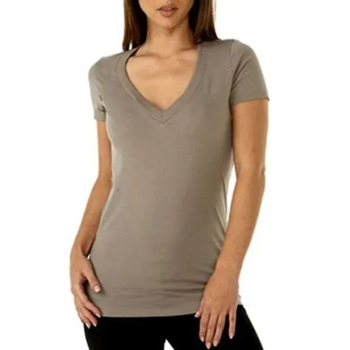 Next Level Ladies CVC Deep V Crew Neck Tee Shirts