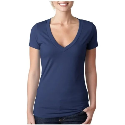 Next Level Ladies CVC Deep V Crew Neck Tee Shirts