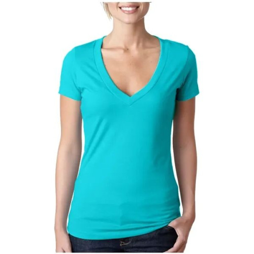 Next Level Ladies CVC Deep V Crew Neck Tee Shirts
