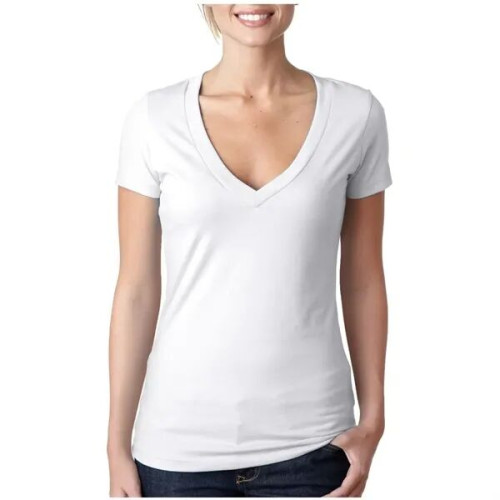 Next Level Ladies CVC Deep V Crew Neck Tee Shirts