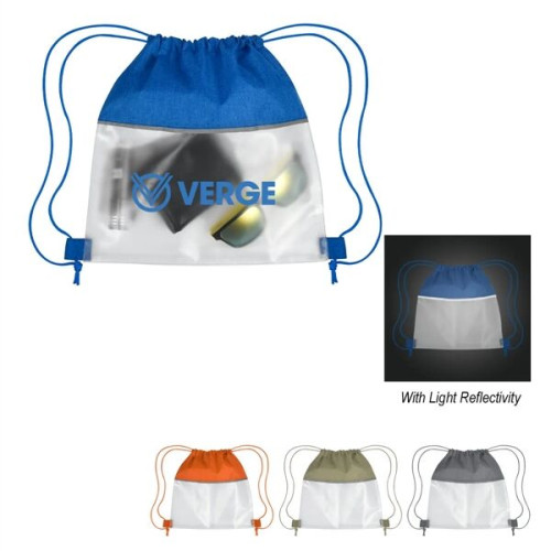 Reflective Heathered Frost Drawstring Bag