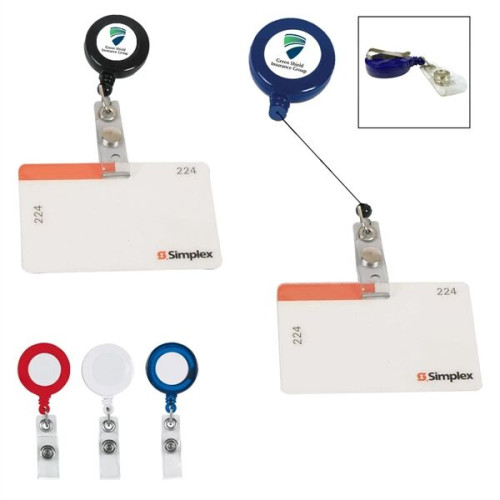 Retractable Badge Holder With Laminated Label