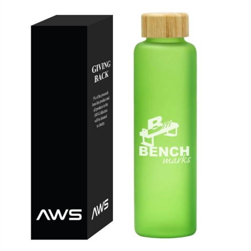 Aws 20 Oz. Belle Glass Bottle With Bamboo Lid