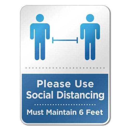 6" x 8" Social Distancing Reminder Wall Sign