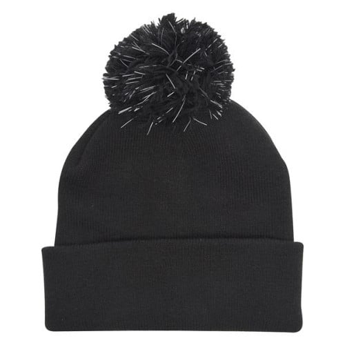 Water-Resistant Pom Beanie With Cuff