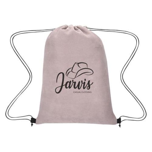 Posh Herringbone Drawstring Bag