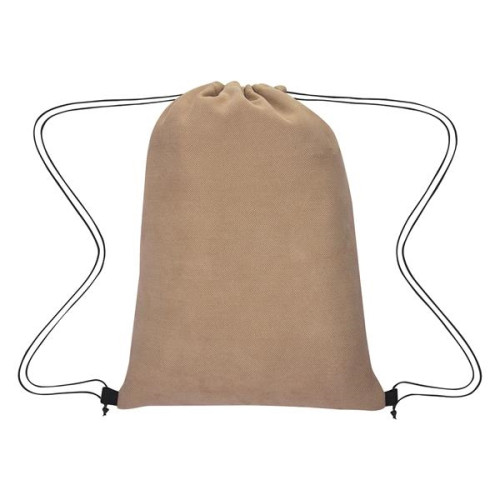 Posh Herringbone Drawstring Bag