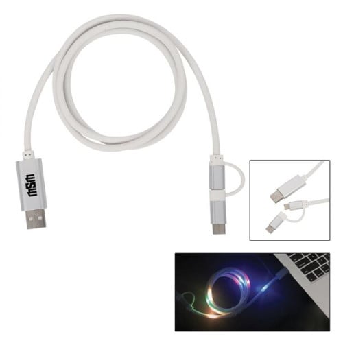 3-in-1 3 Ft. Disco Tech Light Up Charging Cable