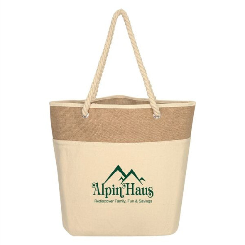 Burlap Rope Tote Bag