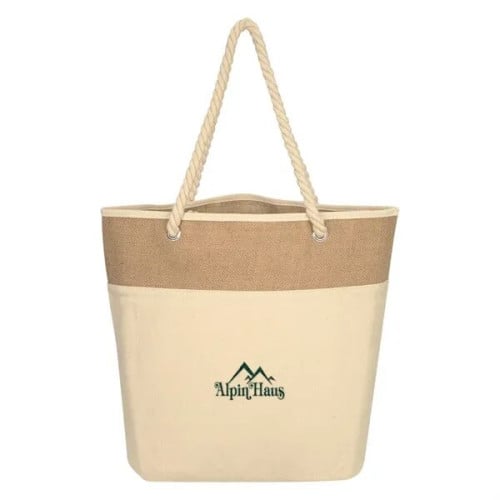 Burlap Rope Tote Bag