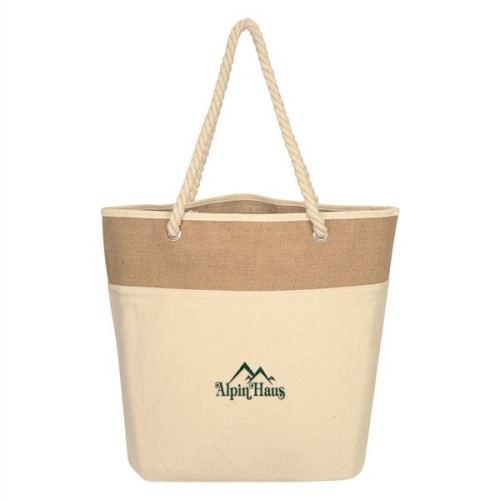 Burlap Rope Tote Bag