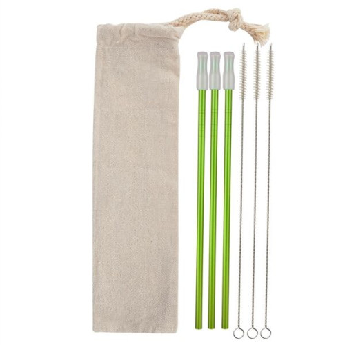 3- Pack Park Avenue Stainless Straw Kit with Cotton Pouch