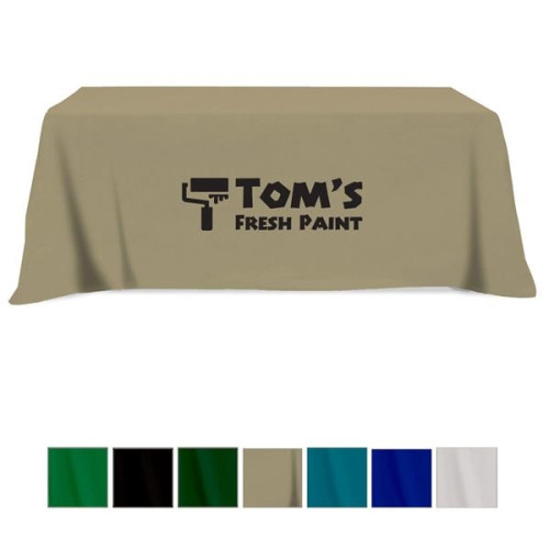 Flat Poly/Cotton 3-sided Table Cover - fits 8' standard t...