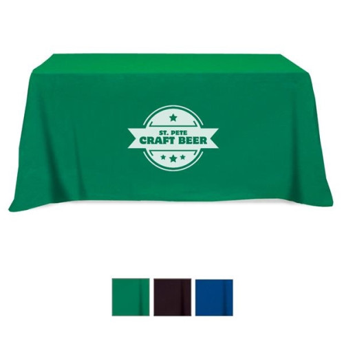 Flat Poly/Cotton 3-sided Table Cover - fits 6' standard t...