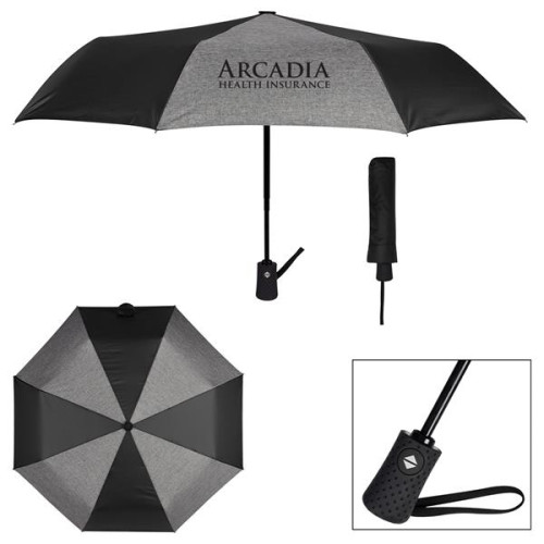 42" ARC HEATHERED TELESCOPIC FOLDING UMBRELLA