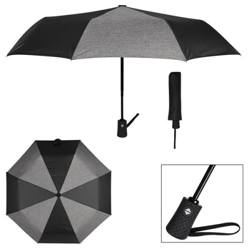 42" ARC HEATHERED TELESCOPIC FOLDING UMBRELLA