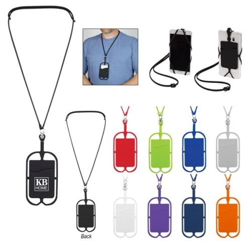 Silicone Lanyard with Phone Holder & Wallet