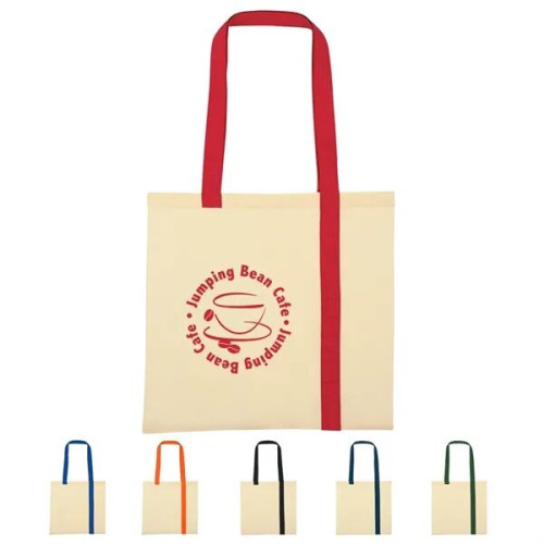 Striped Economy Cotton Canvas Tote Bag