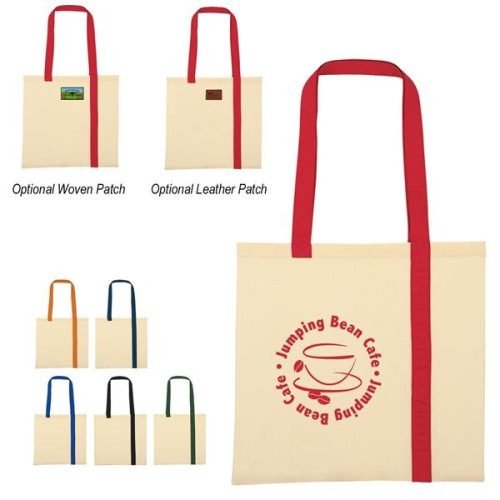 Striped Economy Cotton Canvas Tote Bag