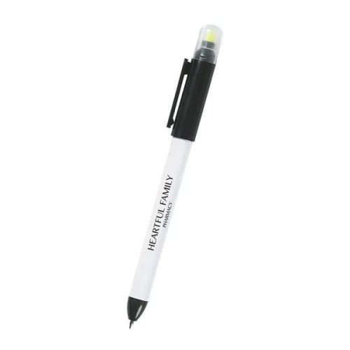 Twin-Write Pen With Highlighter