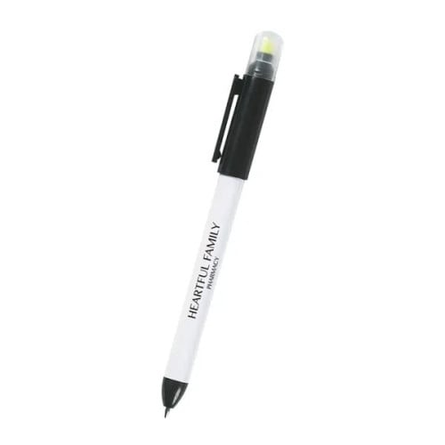 Twin-Write Pen With Highlighter