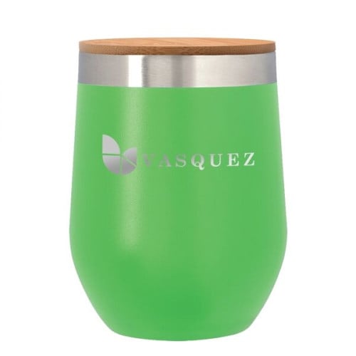 12 Oz. Vinay Stemless Wine Glass With Bamboo Lid