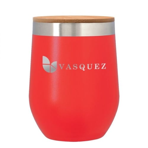 12 Oz. Vinay Stemless Wine Glass With Bamboo Lid