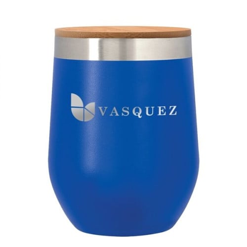 12 Oz. Vinay Stemless Wine Glass With Bamboo Lid