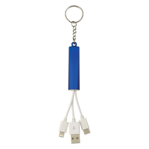 3-In-1 Light Up Charging Cables On Key Ring