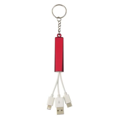 3-In-1 Light Up Charging Cables On Key Ring