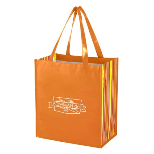 Shiny Laminated Non-Woven Tropic Shopper Tote Bag