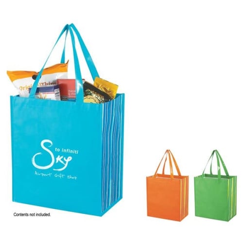 Shiny Laminated Non-Woven Tropic Shopper Tote Bag