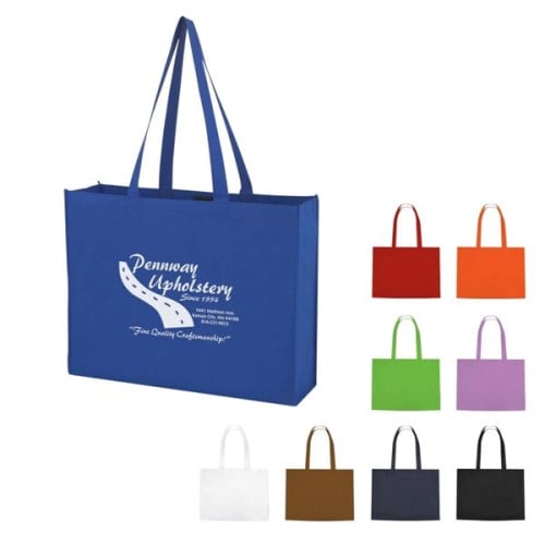 Non-Woven Shopper Tote Bag With Hook And Loop Closure