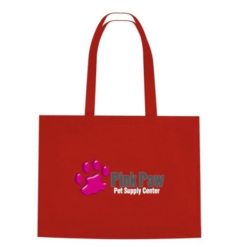 Non-Woven Shopper Tote Bag With Hook And Loop Closure