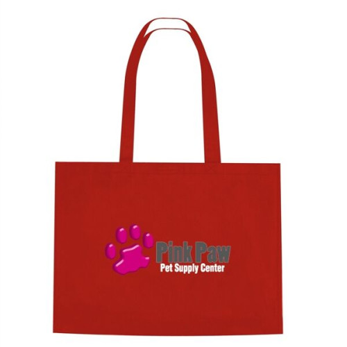 Non-Woven Shopper Tote Bag With Hook And Loop Closure