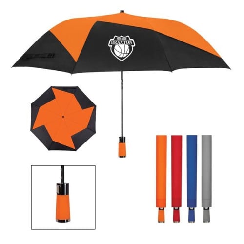 46" Vented Pinwheel Folding Umbrella