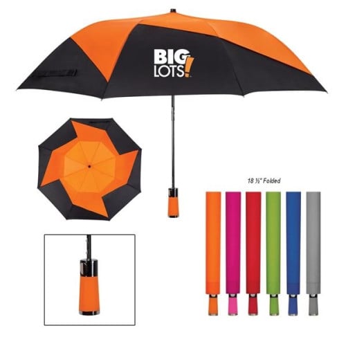 46" Vented Pinwheel Folding Umbrella