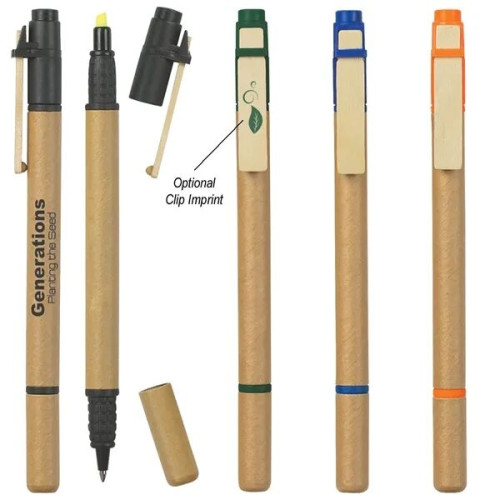 Dual Function Eco-Inspired Pen With Highlighter