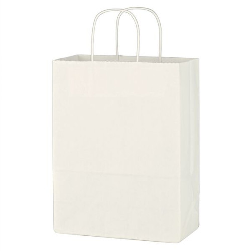 Kraft Paper White Shopping Bag - 10" x 13"