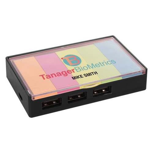 3-Port USB Hub With Sticky Flags