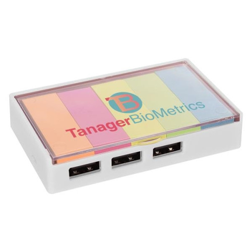 3-Port USB Hub With Sticky Flags
