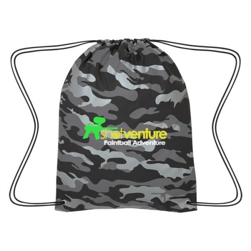 Reflective Camo Drawstring Sports Pack
